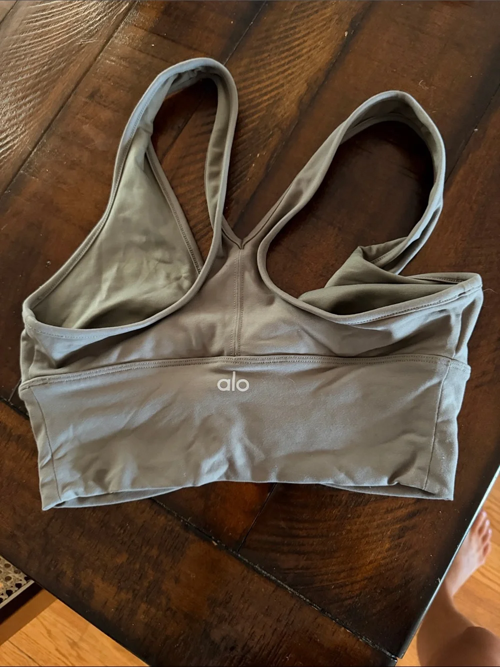 ALO Yoga Ruched Racerback Bralette - Taupe Green